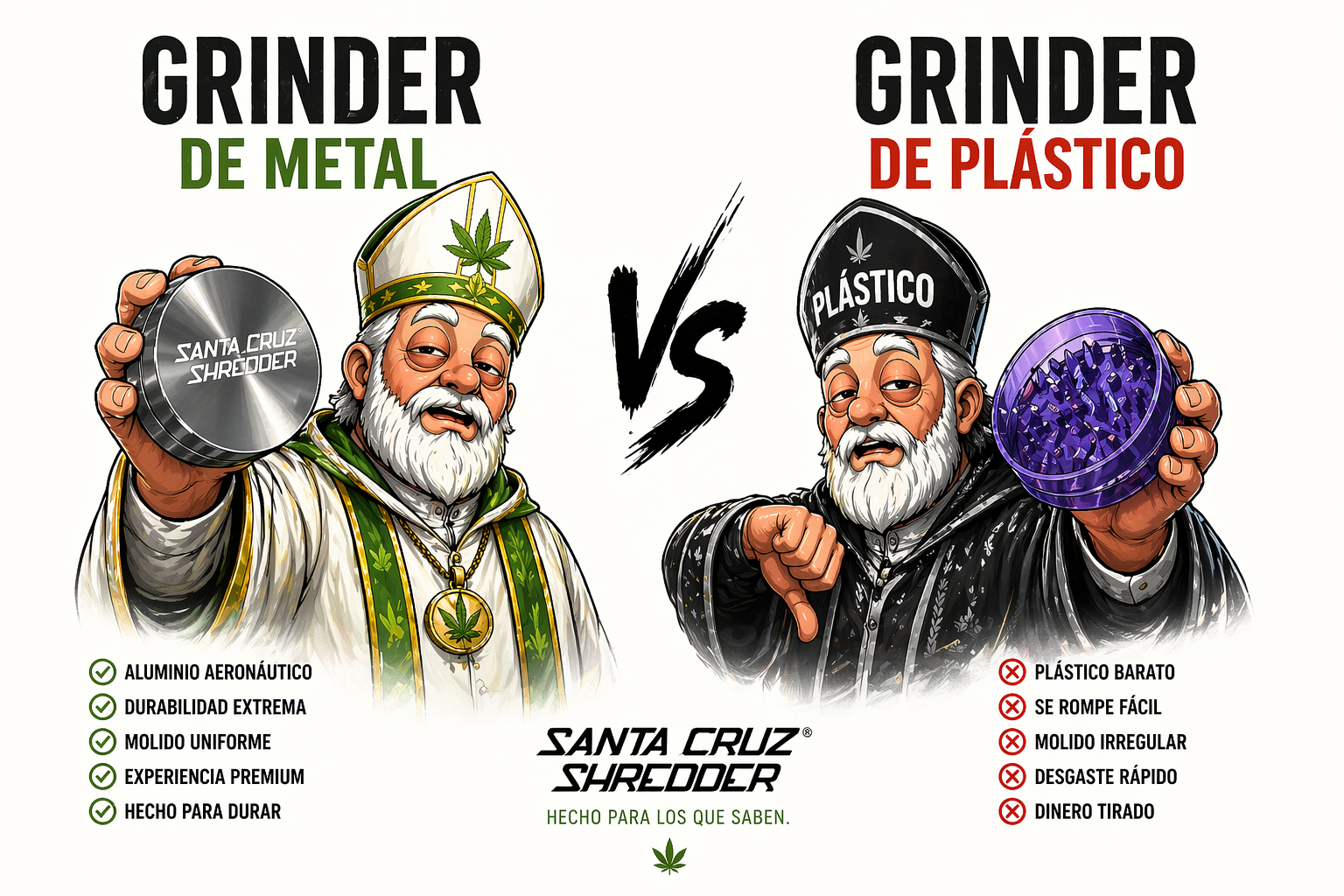 Grinder metal vs plástico
